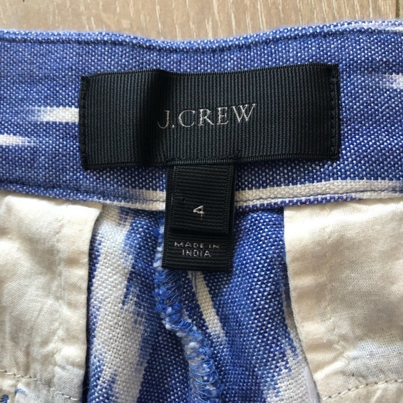 J. Crew Deep Lagoon Sunfaded Ikat Cuffed 4 Pocket Shorts Size 4 - Picture 7 of 10